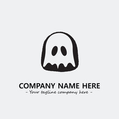 Ghost face icon illustration black and white vector image