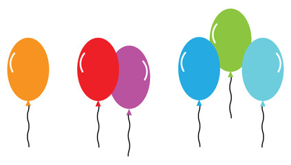 Colorful Balloon Set on White Background. vector illustration