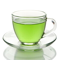 cup of green tea isolated
