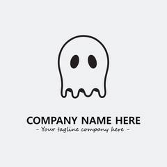 Ghost face icon illustration black and white vector image