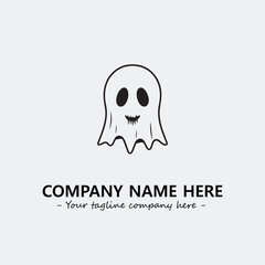 Ghost face icon illustration black and white vector image