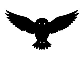 owl silhouette on transparent background for web and graphic design