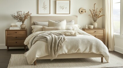 Neutral Bedroom Decor with Natural Elements
