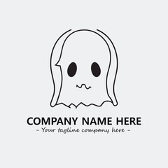 Ghost face icon illustration black and white vector image