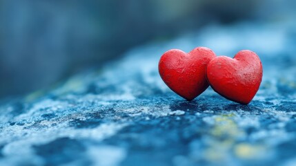 Fototapeta premium A background with red hearts and bokeh lights.