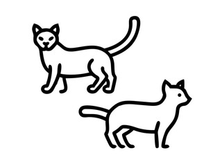 cat two poses on transparent background for web and graphic design