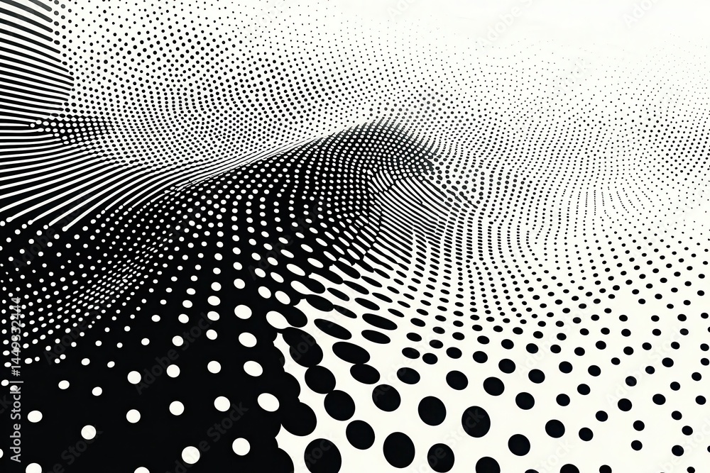 Poster abstract halftone wave pattern