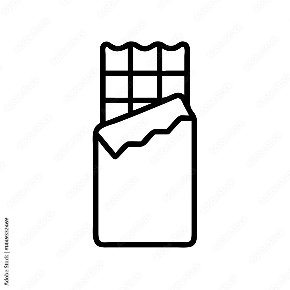 Poster chocolate bar on transparent background for web and graphic design