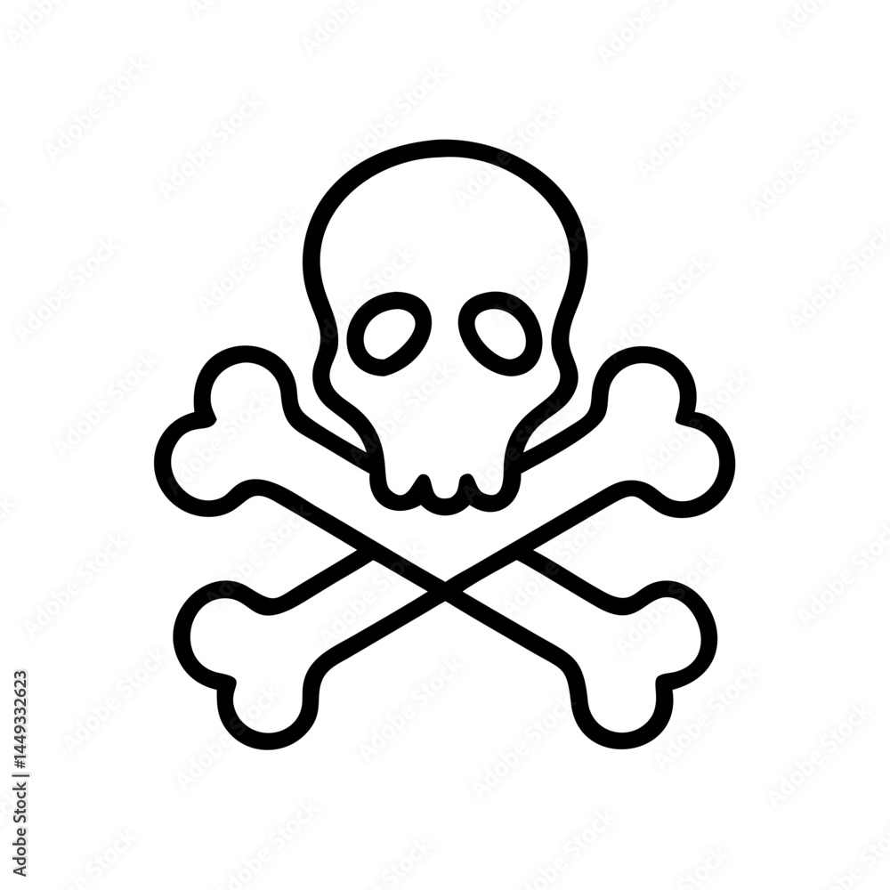 Poster crossbones on transparent background for web and graphic design