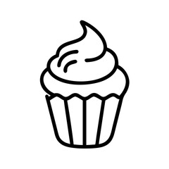 cupcake with swirl frosting on transparent background for web and graphic design