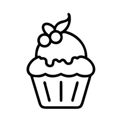 cupcake with berries on transparent background for web and graphic design
