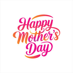 Mothers day typography with gradient vector illustration