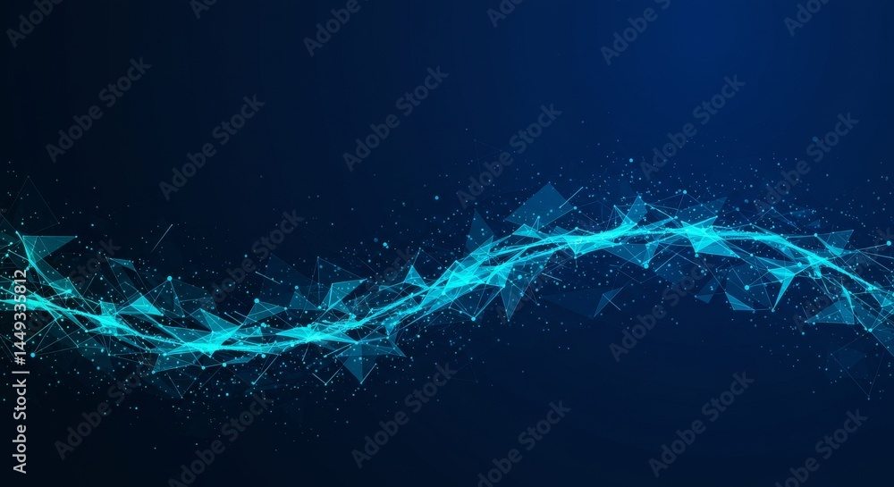 Poster futuristic network technology polygonal shapes - abstract network, futuristic technology, internet c