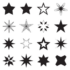 Obraz premium Star vector icons. Stars collection. Star icon. Stars in modern simple flat style. Black stars, vector illustration