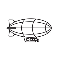 Zeppelin Line Art – Airship Vector Illustration in Minimal Style