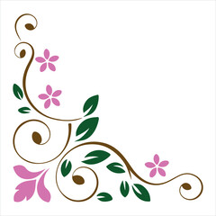 Beautiful floral design corner vector illustration