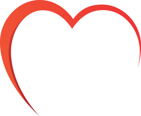 Half heart design. Red love valentine card background.