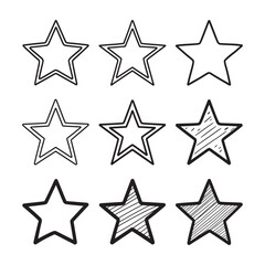 Obraz premium Star vector icons. Stars collection. Star icon. Stars in modern simple flat style. Black stars, vector illustration
