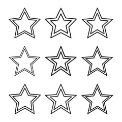 Obraz premium Star vector icons. Stars collection. Star icon. Stars in modern simple flat style. Black stars, vector illustration