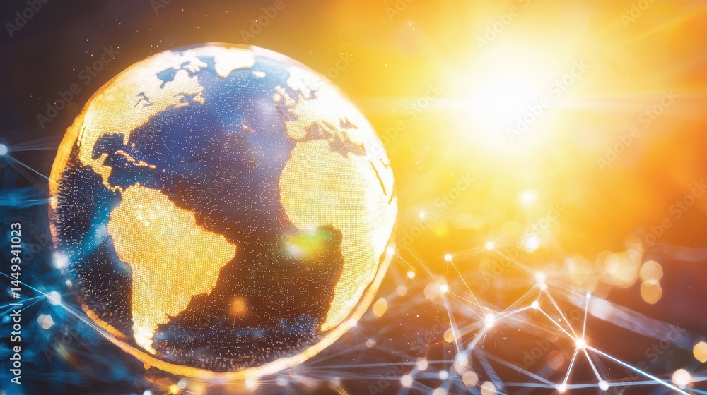 Poster global ai-driven ecomarket revolutionizing trade dynamics virtual environment futuristic perspective
