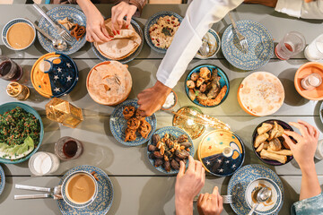 Traditional Iftar Food Setup for Ramadan