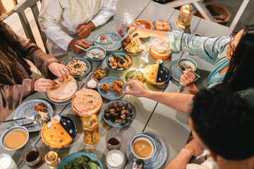 Ramadan Iftar Table with Decor and Dishes