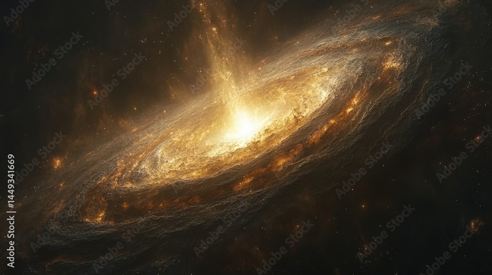 Poster cosmic event swirling within a galaxy cluster.