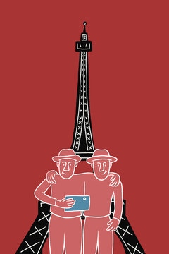 Twin brothers visit Paris