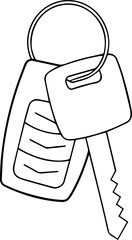 Car key outline vector illustration outline