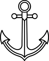 anchor outline vector illustration outline