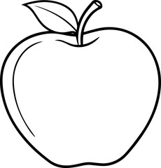 apple outline vector illustration outline