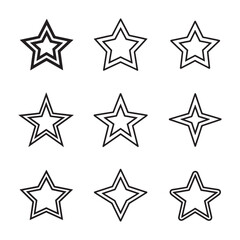 Obraz premium Star vector icons. Stars collection. Star icon. Stars in modern simple flat style. Black stars, vector illustration