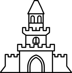 Obraz premium castle outline vector illustration outline