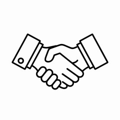 Naklejka premium Outline Handshake Icon – Business Agreement Symbol