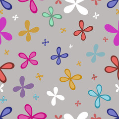 Floral seamless pattern ,flower branches seamless pattern , vector , illustration ,flowers pattern design Seamless flower pattern with colorful little flowers. Simple flat bright flowers background
