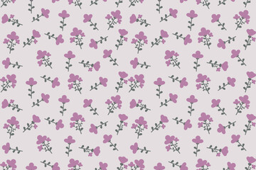 Floral seamless pattern ,flower branches seamless pattern , vector , illustration ,flowers pattern design Seamless flower pattern with colorful little flowers. Simple flat bright flowers background