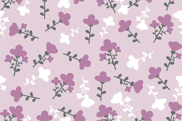 Floral seamless pattern ,flower branches seamless pattern , vector , illustration ,flowers pattern design Seamless flower pattern with colorful little flowers. Simple flat bright flowers background