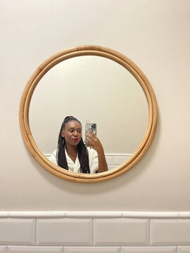 Ugc pov mobile photo of confident african woman taking selfie