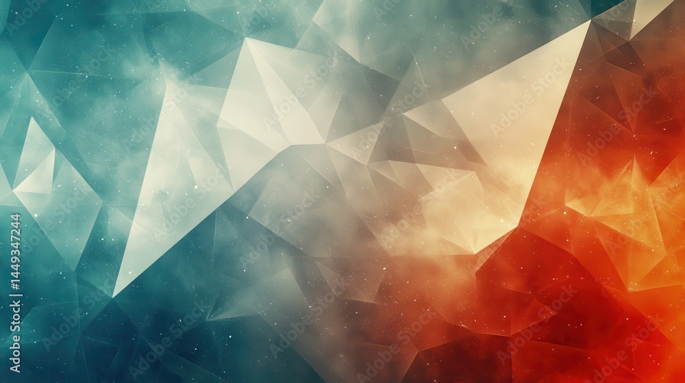 Poster abstract polygonal design with gradient colors