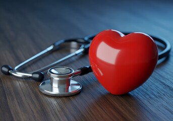 stethoscope on red heart