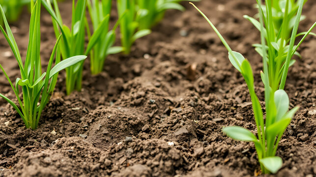 details of a fresh plowed soil , frame filled