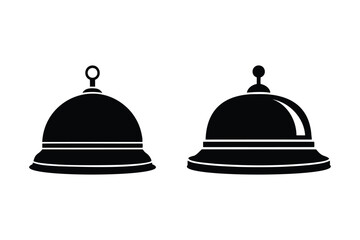 Hotel reception call bell silhouette vector on a white background