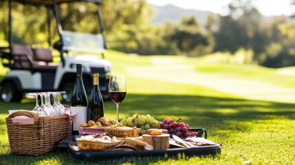 Luxurious picnic on a golf course