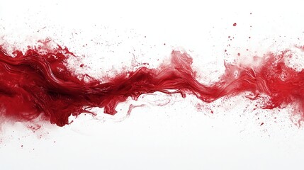 Fototapeta premium Abstract red liquid flow on white background