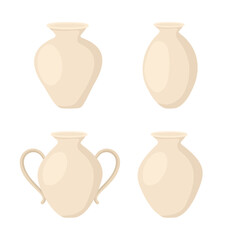 Minimal Ceramic Pottery Illustration. Vintage Vase Illustration