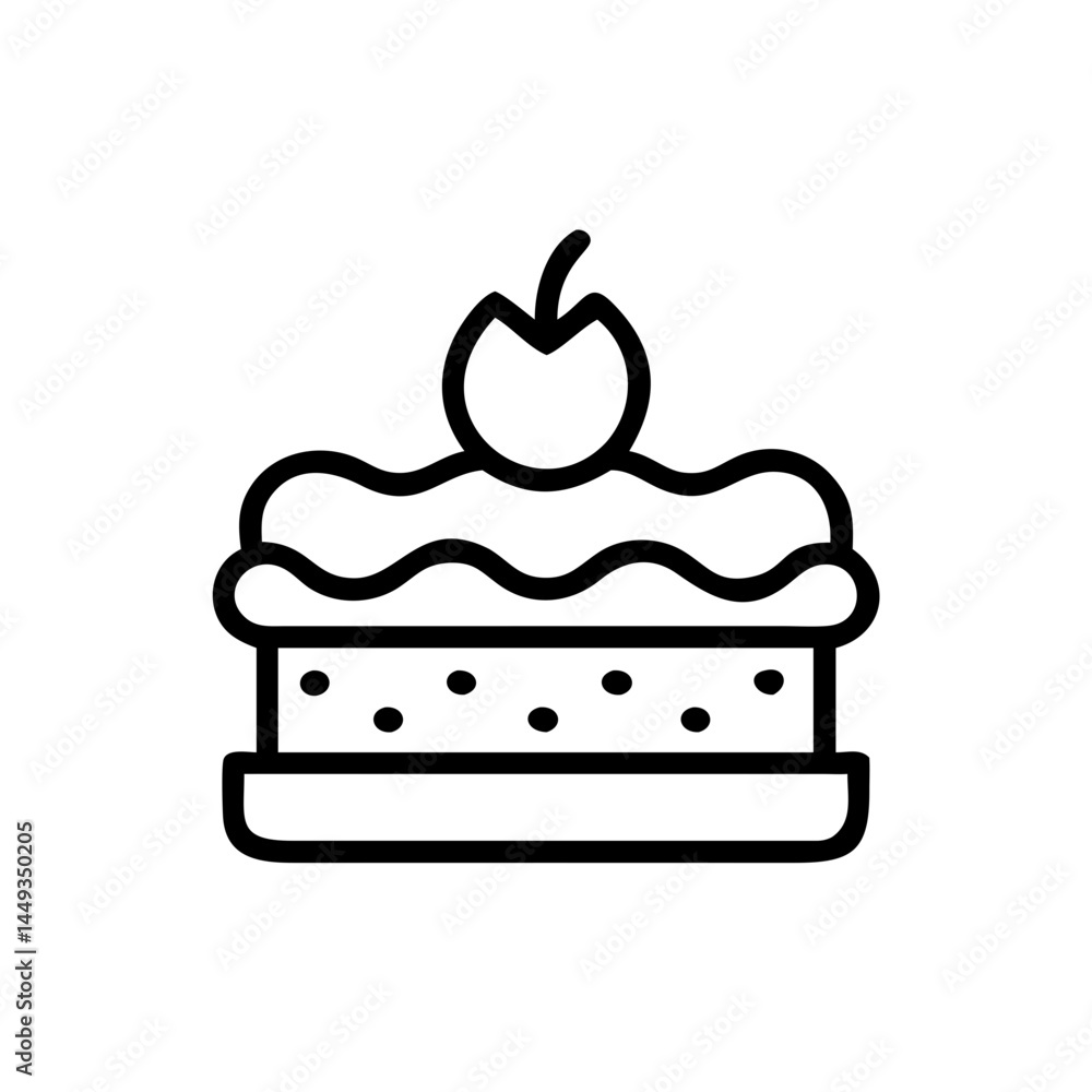 Poster fruit topped layer cake on transparent background for web and graphic design