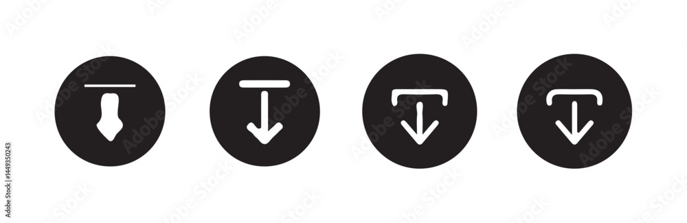 Poster download and upload icon. files download and upload icons symbol in line and flat style on white bac