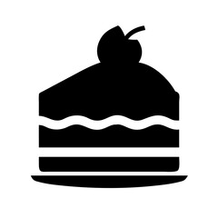 fruit topped layer cake silhouette on transparent background for web and graphic design