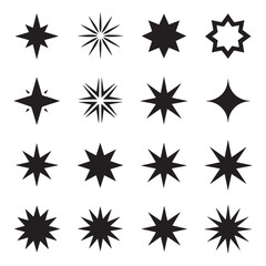 Fototapeta premium Star vector icons. Stars collection. Star icon. Stars in modern simple flat style. Black stars, vector illustration