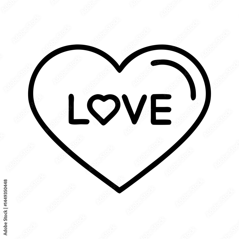 Aufkleber heart with love text candy style on transparent background for web and graphic design